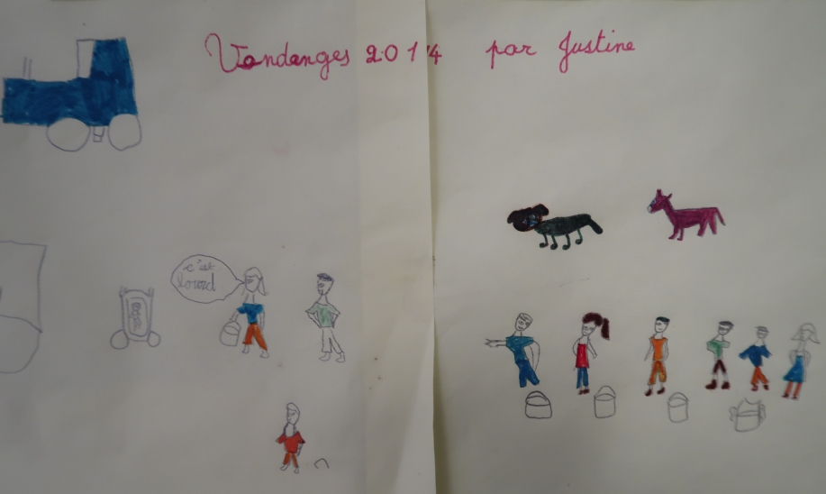 Domaine Gaelle & Jerome Meunier drawing of harvest