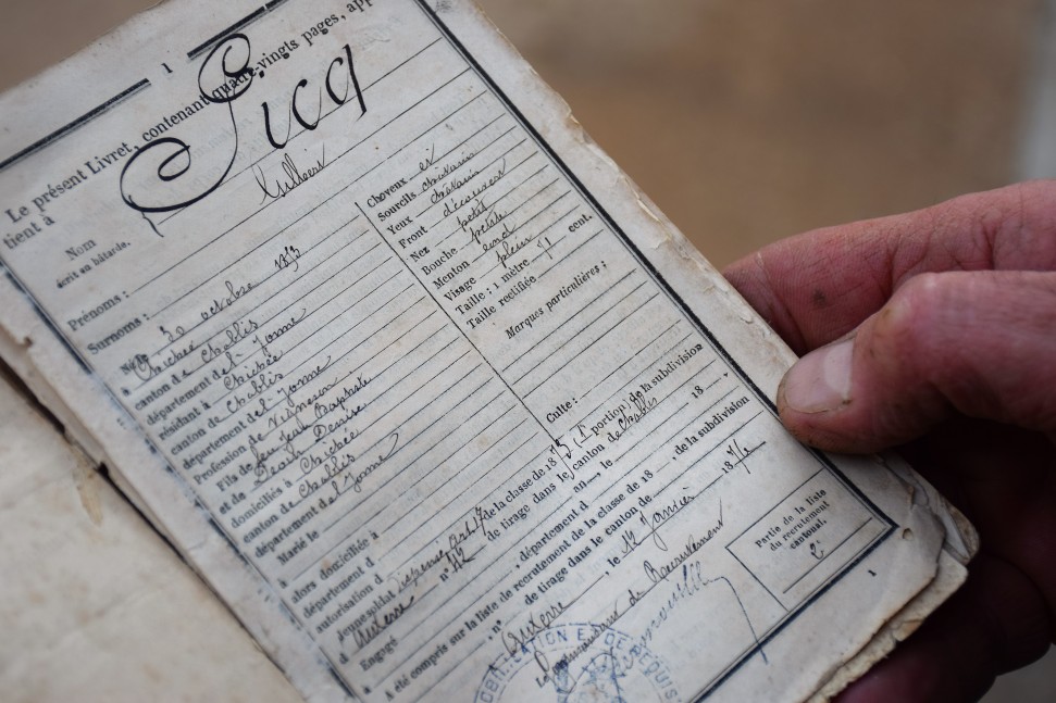 Grandfather Picq's military record
