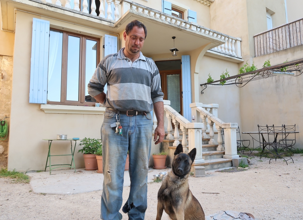 Domaine de Saje - Jérôme Mathieu with his dog