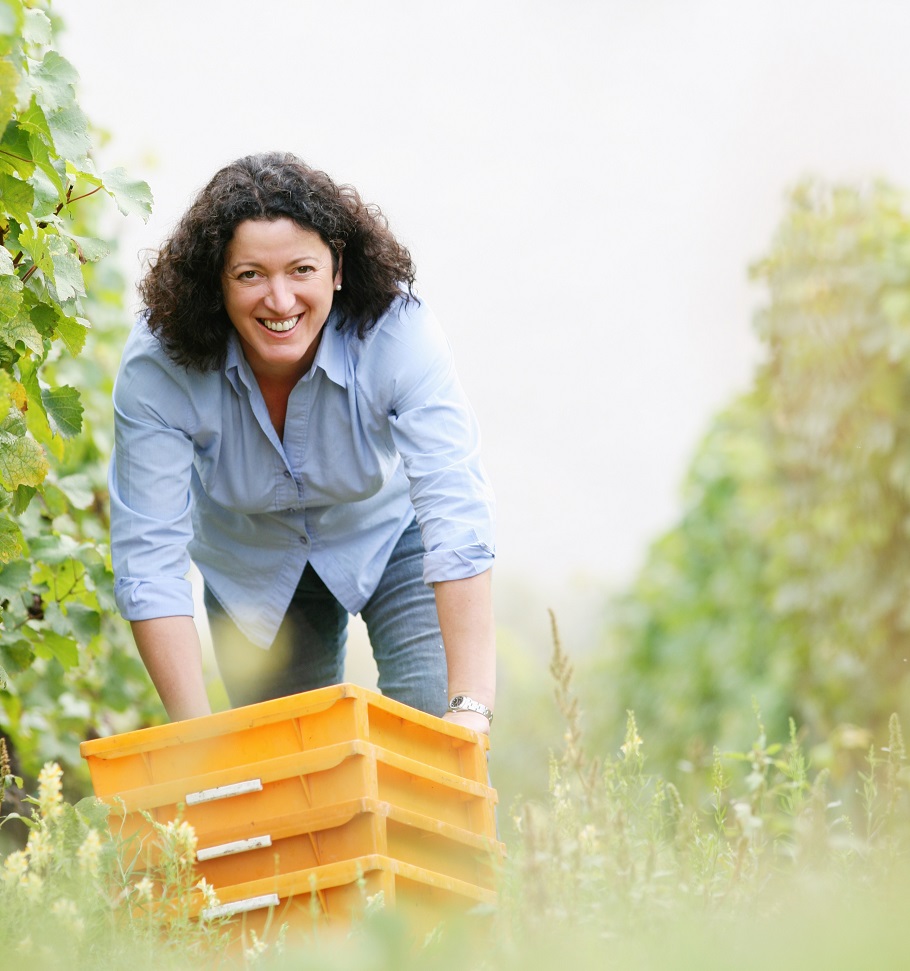 Sybille Kuntz in the vines