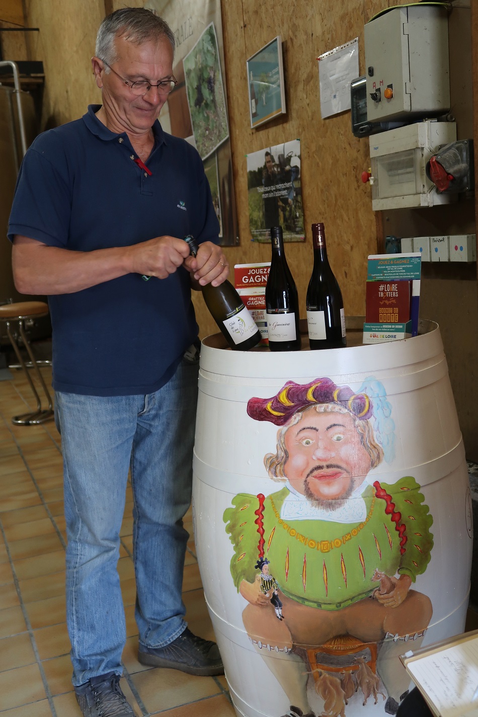 Domaine Jourdan Francis with barrel