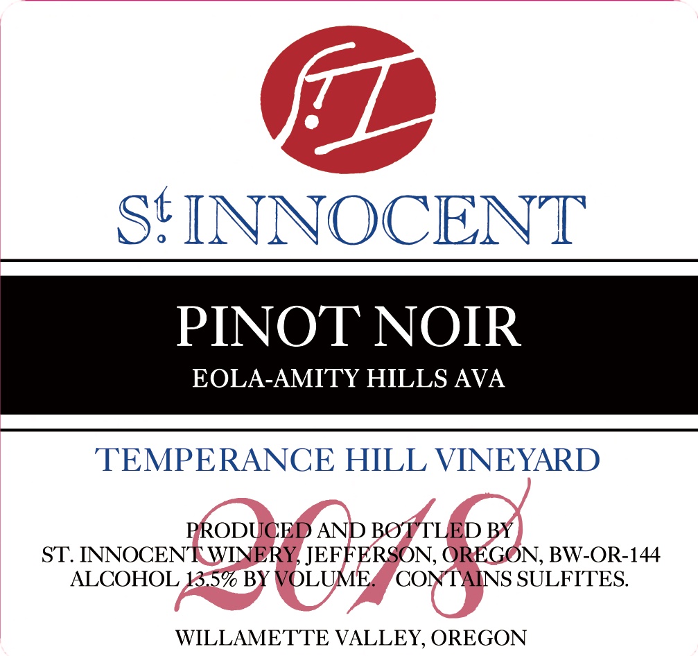 St Innocent Temperance Hill Pinot Noir label
