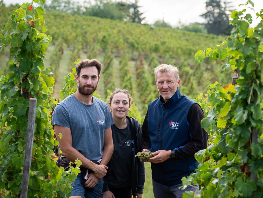 Hugo and Pauline with father Pierre Jean of Domaine Hugo & Pauline Villa