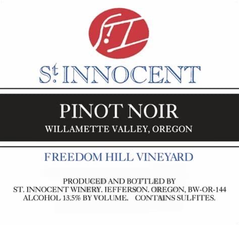 St Innocent Freedom Hill Pinot Noir label