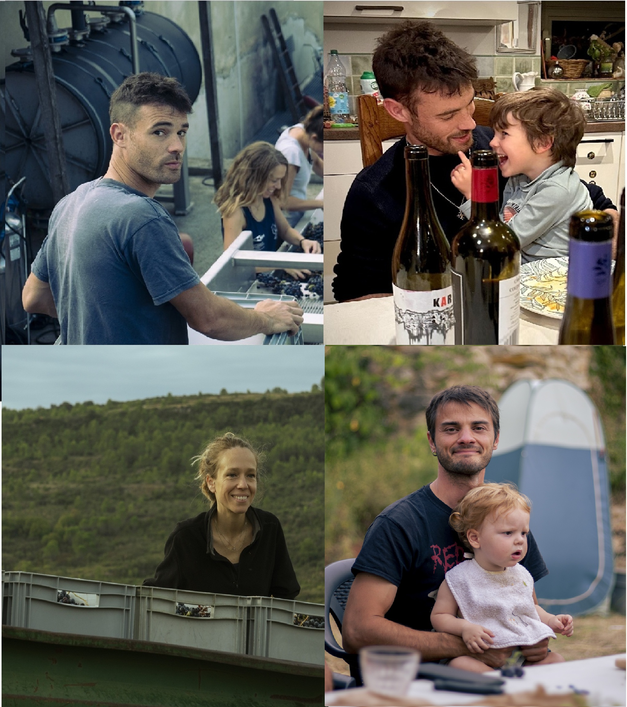Mathias Frissant and his son and Sarah Frissant and husband David Blon with son of Château Coupe Roses